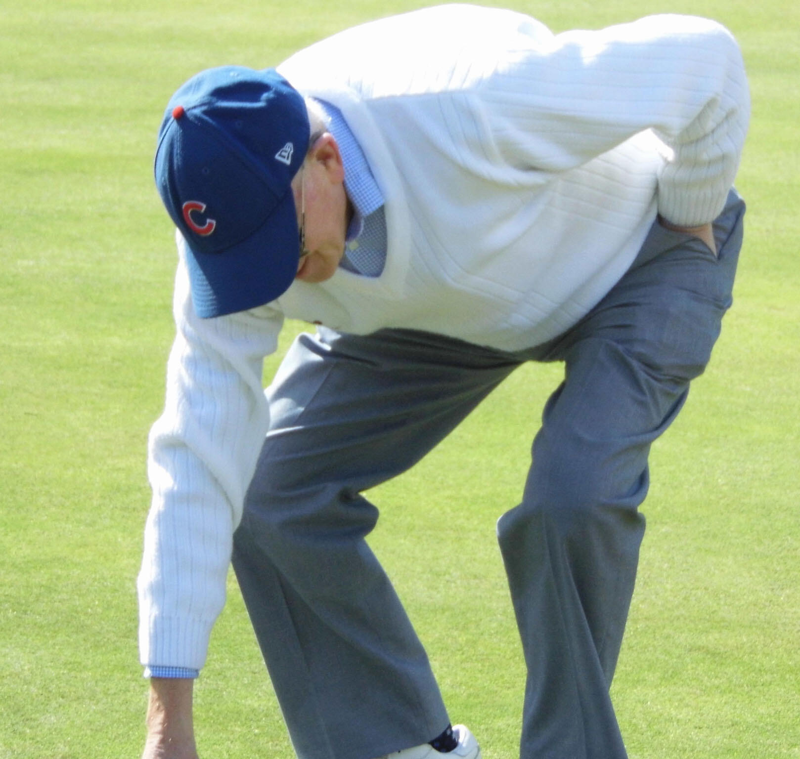 Campbell Barr discovers a one pence piece he lost the last time he played on that rink!